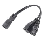 C14 Male To C13 Nema 5‑15R Female Y Splitter Power Cord 1 In 2 Out 10A 250V LSO