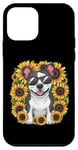 Coque pour iPhone 12 mini Staffordshire Bull Terrier aux tournesols