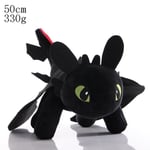 Toothless Plyschleksak Anime Hur Man Tränar Din Drake 3 Nattfurie Plysch Toothless Gosedjur Leksak För Barnpresenter[HK] 50cm Black