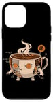 Coque pour iPhone 12 mini Café noir Kaiju Monster japonais Kaiju Anatomie Drôle Food