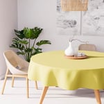 Soleil d'ocre, Alix Nappe Ronde Anti-tâches, Polyester, Vert Citron, Diamètre 180 cm