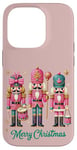 iPhone 14 Pro Preppy Pink Nut cracker Merry Christmas Cute Xmas Nutcracker Case