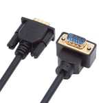 cablecc Câble d'extension VGA RVB mâle vers mâle droit 3 coaxial + 6 C coudé vers le bas à 90 degrés pour moniteur, projecteur, ordinateur