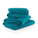 Möve Superwuschel Towel Set, 2 bath towels 80 x 150 cm & 2 hand towels 50 x 100 cm, Made in Germany, 100% cotton, lagoon