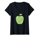 Womens One apple a day keeps the doctor away an Apple V-Neck T-Shirt