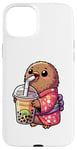 iPhone 15 Plus Kiwi Bird Drinking Bubble Tea Japanese Kimono Case