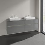 VILLEROY & BOCH COLLARO SERVANTSKAP 160 M/LYS FOR 2STK SERVANT 50 CM M/4 SKUFFER GRÅ HØYGLANS