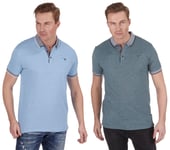 Mens / Adults Urban Revival Short Sleeve Pique Polo Shirt - Pale Blue, Teal