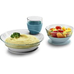 BÉABA & Duralex, Coffret Repas Enfant en Verre, Assiette, Bol, Verre avec Ventouse Silicone, Ergonomique, Evolutif, Sain, Durable, Made in France, Jungle