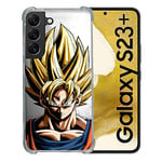 Cokitec Coque Renforcée en Verre Trempé pour Samsung Galaxy S23 Plus Manga Dragon Ball Sangoku Portrait