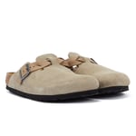 Birkenstock Boston Braided WoMens Taupe Suede Clogs - Beige - Size EU 37