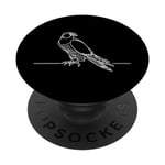Line Art Oiseau & Ornithologue Faucon pèlerin PopSockets PopGrip Interchangeable