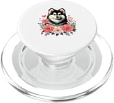 Roses Flowers Alaskan Klee Kai Valentines PopSockets PopGrip for MagSafe