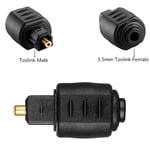 Adaptateur audio optique 3,5 mm femelle prise jack vers numérique Toslink mâle 3,5 mm prise femelle prise numérique Toslink noir