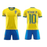 Regenboghorn Barn Fotboll Kits Fotbollströja Träning T-shirt Kostym 21/22-2a Neymar Brazil 28 (150-160 cm)