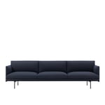 Muuto - Outline 3 1/2-Seater / Black Base Vidar 554 - Soffor - Anderssen & Voll - Blå