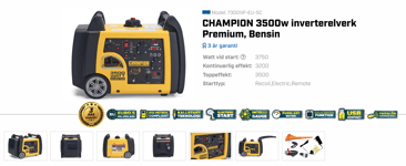 Champion 3500W inverterelverk Premium, Bensin