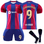 23 New Season Home FC Barcelona LEWANDOWSKI No. 9 Kids Jersey Pack Kids-20