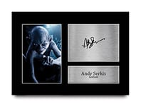 HWC Trading A4 Andy Serkis Lord of the Rings Gollum Gifts Printed Signed Autograph Picture for Movie Memorabilia Fans