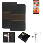 Phone Case + earphones for Samsung Galaxy A11 Wallet Cover Bookstyle protective