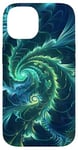 iPhone 14 Tie Dye, Abstract Green & Blue Colors, Colorful Pattern Case