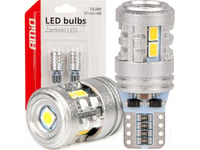 Amio Led-Lampor Standard T10 W5w 6X3020 + 1X3030 Smd Vit 12V 24V Amio-03718