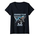 Womens Shark Monster Truck Dad Monster Truck Are My Jam Truck Lover V-Neck T-Shirt