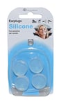 SWEDSAFE Silicone Ear Plugs for Swimming and Sleeping 25dB - for Sensitive Ears - 4 Pieces - Transparent