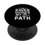 Illustration viking nordique The Raven Guides My Path PopSockets PopGrip Interchangeable