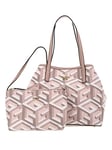 GUESS Women Vikky Tote Bag, Pale Rose Logo, 33 x 15,5 x 27