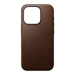 Nomad Modern Leather Case for iPhone 15 Pro, Dark Brown