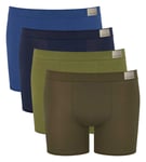 Sloggi Boxer Long Homme, Pack De 4 - Go Natural Short C4p, Coton Biologique Bleu/Vert 2xl (Xx-Large)