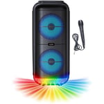 Enceinte Karaoké lumineuse - INOVALLEY - KA22-BTH - Bluetooth V5.0 - 49 cm - 500 W - Noir - Neuf