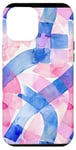 Coque pour iPhone 12 Pro Max Bleu aquarelle à carreaux Survivor du cancer du sein nouveautés