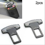 2x Universal Carbon Fiber Car Safety Seat Belt Buckle Alarm Stop One Size