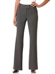 Rafaella Women's Flat Front Active Waistband Golf Classic Fit, Moisture-Wicking and Sun Protection (Sizes 30-54) Dress Pants, Graphite, 14