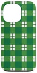 iPhone 13 Pro Green White Checkered Plaid Flannel Gingham Pattern Checker Case