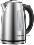 3000W Fast Boil Kettle, FOHERE Stainless Steel Cordless Electric Kettle, BPA-Fr