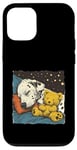 Coque pour iPhone 12/12 Pro Dalmatien endormi avec ours en peluche