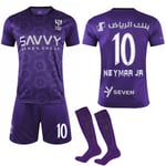 24-25 Al-Hilal Saudi Borta Purple Nr. 10 NEYMAR.JR Fotbollströjor Barn Vuxen Fotbollsutrustning XS