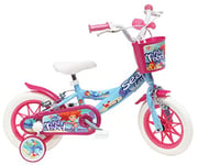 Vélo ATLAS Fille Vélo 12' Sea Life équipé de 2 Freins, Panier Avant et Garde Boues, Bleu Clair, 12