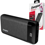 Energizer 20000mAh Power Bank Portable Battery Charger LCD Fast Charge USB USB-C