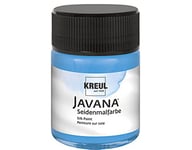 Kreul 8104 - Javana peinture sur soie en pot de 50 ml, bleu, peinture brillante et hautement pigmentée à base d'eau, au caractère fluide et liquide, pénètre profondément dans les fibres