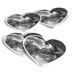 4x Heart Stickers - BW - Hamilton Pool Sinkhole Texas USA #37083