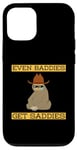 Coque pour iPhone 12/12 Pro Even Baddies Get Saddies Funny Sloth Cowboy Humour