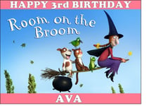  A4 ROOM BROOM EDIBLE ICING PARTY CAKE TOPPER