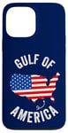 Coque pour iPhone 13 Pro Max Golfe des États-Unis Amérique Carte drôle Golfe du Mexique Drapeau USA 4 juillet