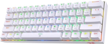 K630 Dragonborn 60% Clavier de Jeu RVB Filaire, 61 Touches Clavier mécanique Compact Support de Pilote Pro (Blanc-Interrupteur Marron)