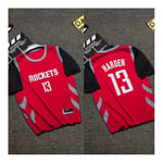 G&F Houston Rockets #13 Harden Short Sleeve Basketball Jersey Quick-Drying High Elasticity Breathable Fans Jerseys S-4XL (Size : XS)