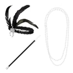 Boland 64347 - Set années 20 pour déguisements, accessoires pour carnaval, set de déguisement, bandeau, porte-cigarettes et collier, fête de carnaval, JGA